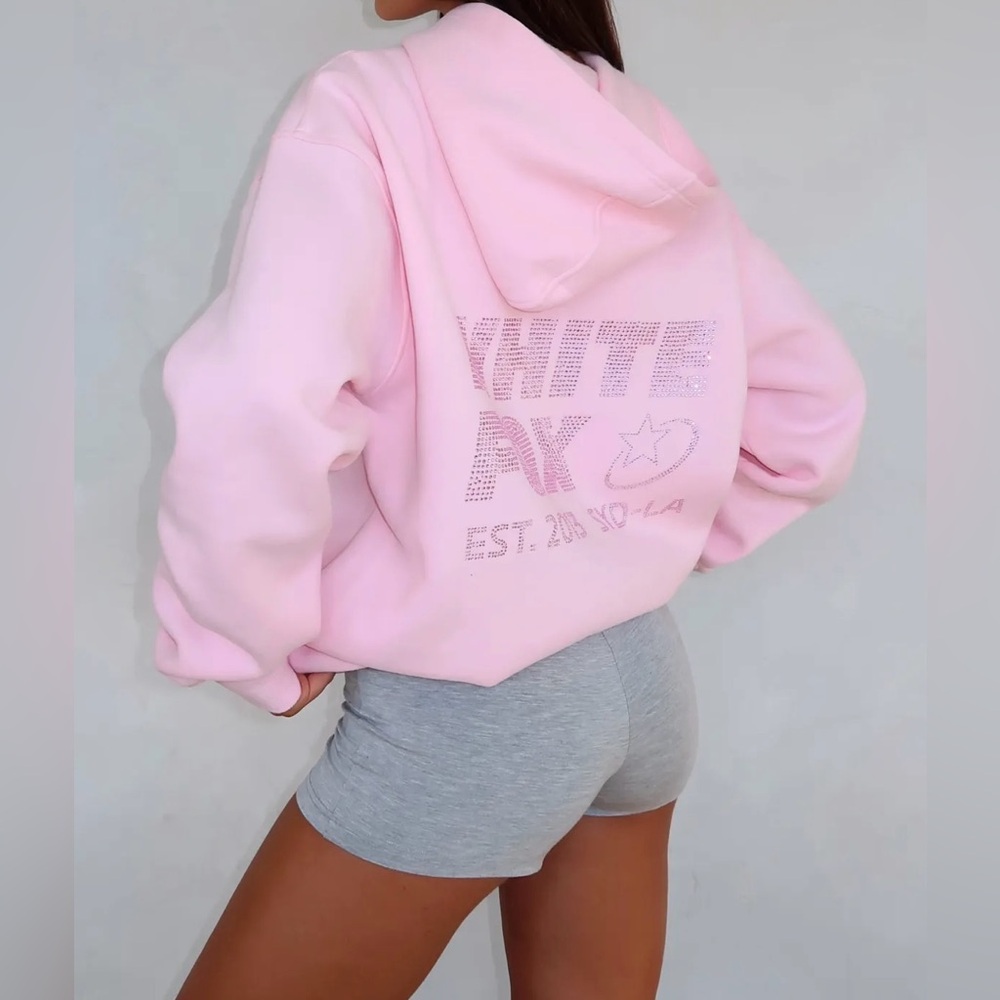 White Fox Pink Hoodie L/XL